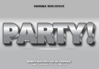 Party Editable Text Effect 3d Luxury Style