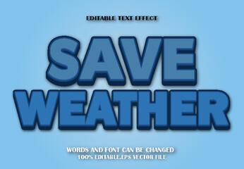 Save Weather Editable Text Effect 3d Cartoon Style