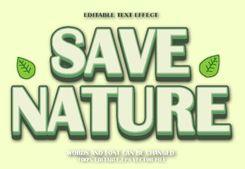 Save Nature Editable Text Effect 3d Cartoon Style