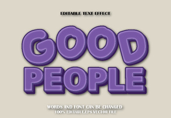 Good People Editable Text Effect 3d Cartoon Style