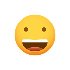Cute emoticon smiley with a happy smiling face. Vector emoji icon