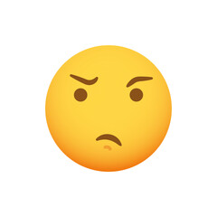 Disapproval emoticon. Emoji smiley vector icon