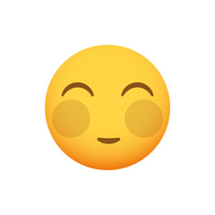 Cute gentle kawaii emoticon smiley. Vector emoji icon smiling