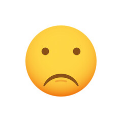 Sad emoji. Vector emoticon smiley icon illustration