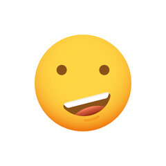 Proud emoticon. Vector smiley emoji icon with a confident smile