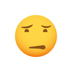 Disgusted emoticon. Vector emoji smiley icon