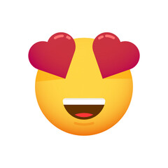 Emoticon in love. Cute smiley vector. Editable emoji illustration