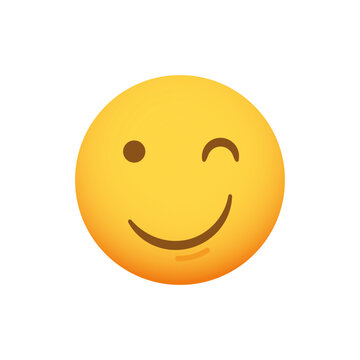 Wink Emoticon. Emoji smiley vector icon