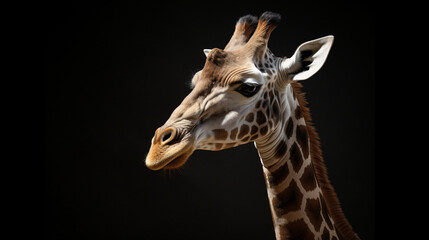 Obraz premium giraffe head close up animal wildlife neck mammal generative ai