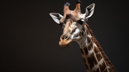 giraffe head close up animal wildlife neck mammal generative ai