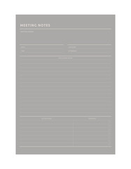 Meeting Notes Planner. (Grey) 