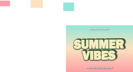 Summer Vibes Editable Text Effect 3d Cartoon Style