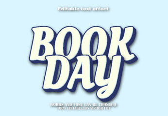 Book Day Editable Text Effect 3d Cartoon Style