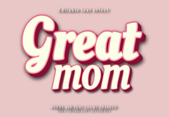 Great Mom Editable Text Effect 3d Cartoon Style