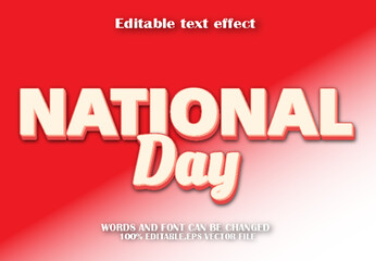 National Day Editable Text Effect Cartoon Style