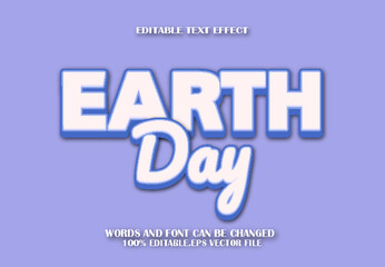 Earth Day Editable Text Effect Cartoon Style