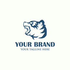 Bear head logo design vector