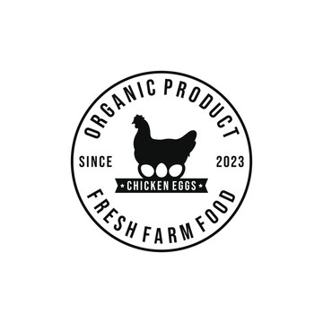 Chicken eggs farm logo design vector