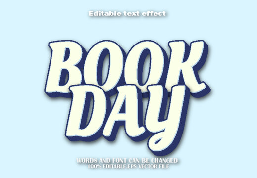 Book Day Editable Text Effect 3d Cartoon Style