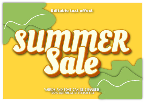 Summer Sale Editable Text Effect 3d Cartoon Style
