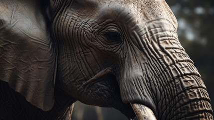 close up of a elephant animal mammal wildlife eye generative ai