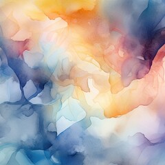 Abstract watercolor wash pattern in soft colors generative AI