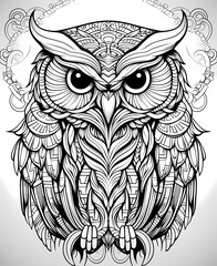 Obraz premium Black and white owl art