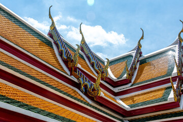 Fototapeta na wymiar Historic Wat Suthat Buddhist Temple in Bangkok