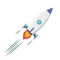 flying rocket vector art illustration cartoon design