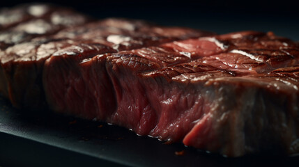 close up of grilled meat food beef steak raw generative ai