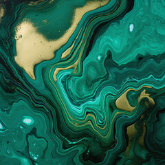 Fototapeta na wymiar an emerald green and gold tile of natural stone with swirls of gold. Generative AI