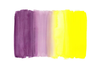 紫と黄色－水彩で描いた2色の抽象的な背景イラスト素材
