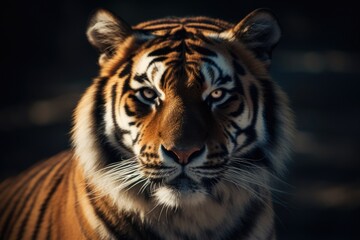 Fototapeta na wymiar fierce tiger staring directly at the viewer