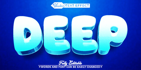 Blue Glacier Deep Vector Editable Text Effect Template