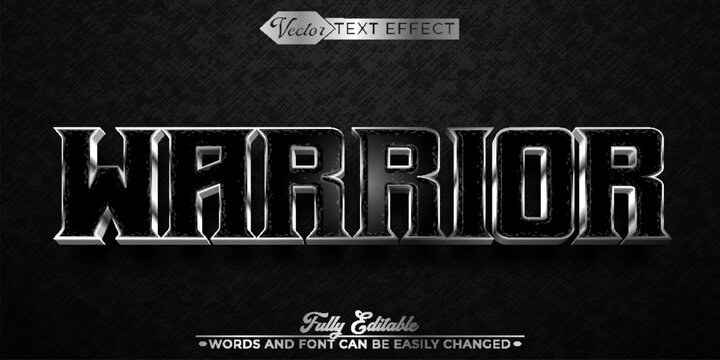 Black and Silver Warrior Editable Text Effect Template