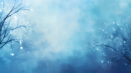 Fototapeta na wymiar Blue background trees in the fog