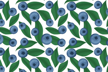 blueberry seamless pattern, closeup of colorful raspberry seamless pattern on white background 