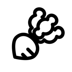 野菜、かぶを表すラインスタイルのアイコン