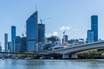 Fototapeta na wymiar Brisbane city view from South Bank.