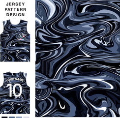 Abstract liquid concept vector jersey pattern template for printing or sublimation sports uniforms football volleyball basketball e-sports cycling and fishing Free Vector.