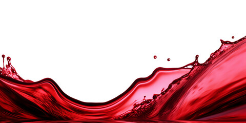 Red liquid splash border isolated - Generative AI