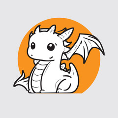 cute dragon drawing child use editable , eps jpg social media use or print out sticker.