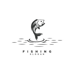 Fishing fisherman logo design vector for your brand or business