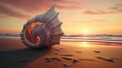 seashell, and starfish  at summer beach