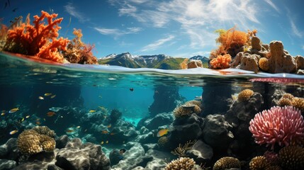 underwater and reef marne background