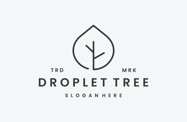 drop water tree logo, logo icon vector template, tree logo with a fresh drop water