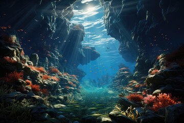 Underwater world generated by AI technology