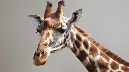 giraffe head close up animal wildlife neck mammal generative ai
