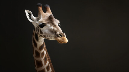 giraffe head close up animal wildlife neck mammal generative ai
