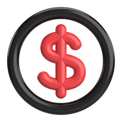 3D dollar sign. 3D illustration.